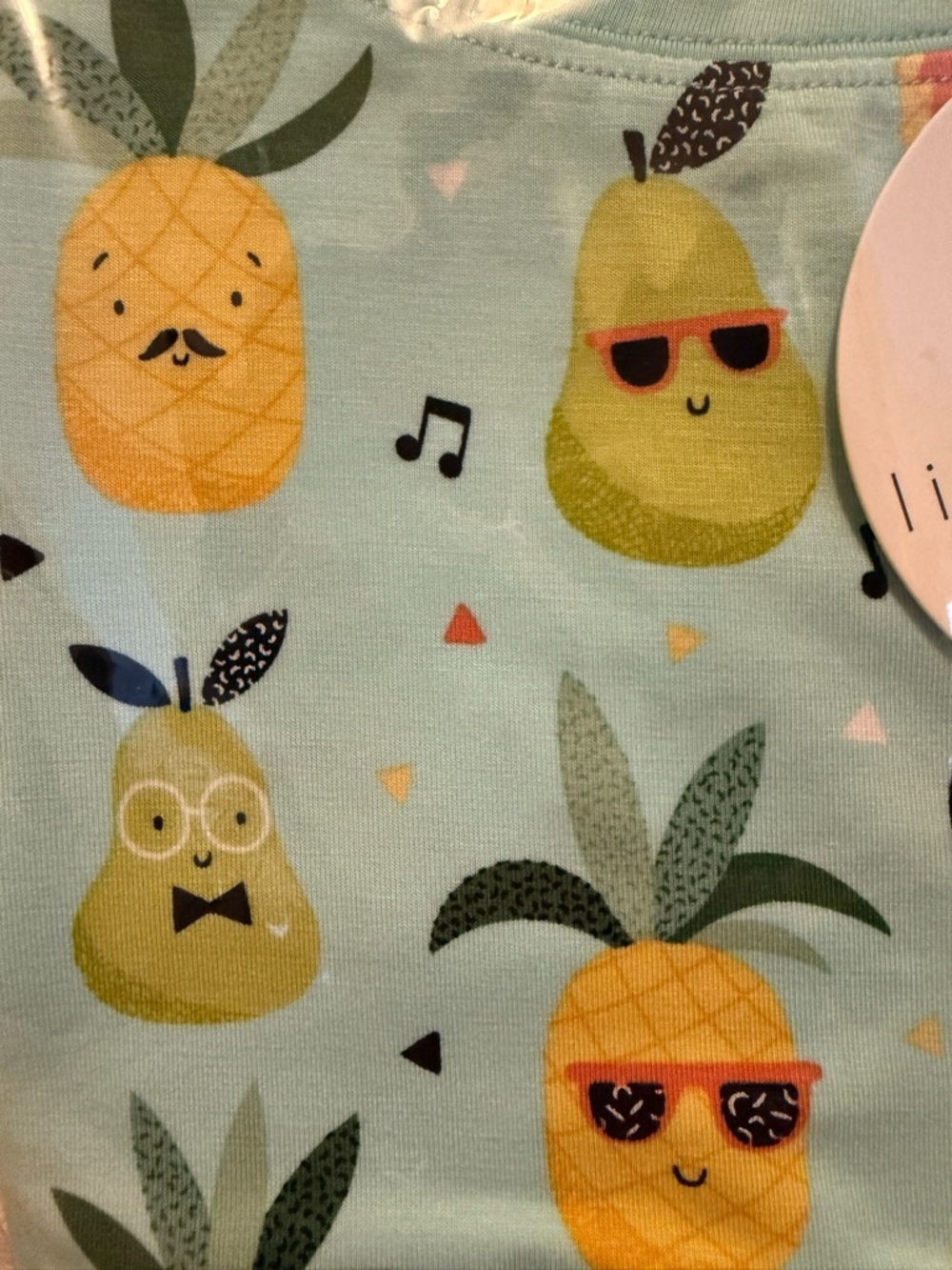 Little Sleepies Pineapple Jams two piece long sleeve pajamas size 4T NIB - Picture 3 of 4